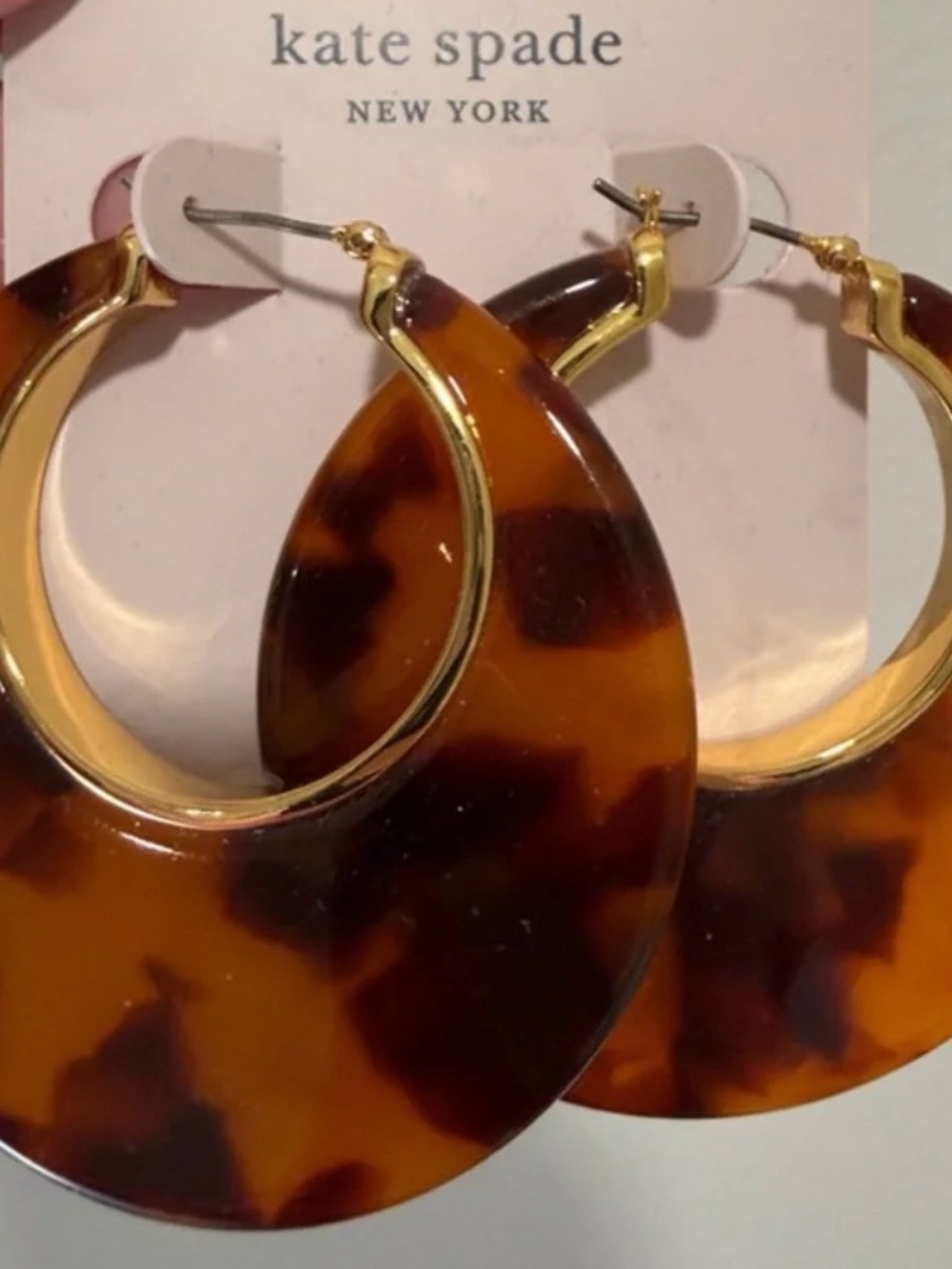 kate spade New York on the dot Tortoiseshell Hoop Earrings - Brown & Gold